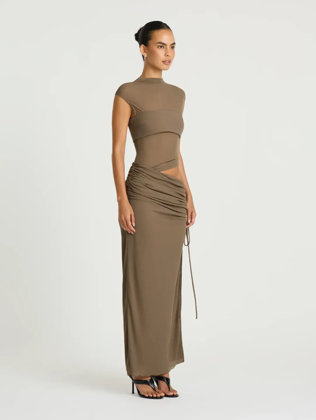 BENNI Becker Dress Khaki Size 8 for rent on The Volte - main image