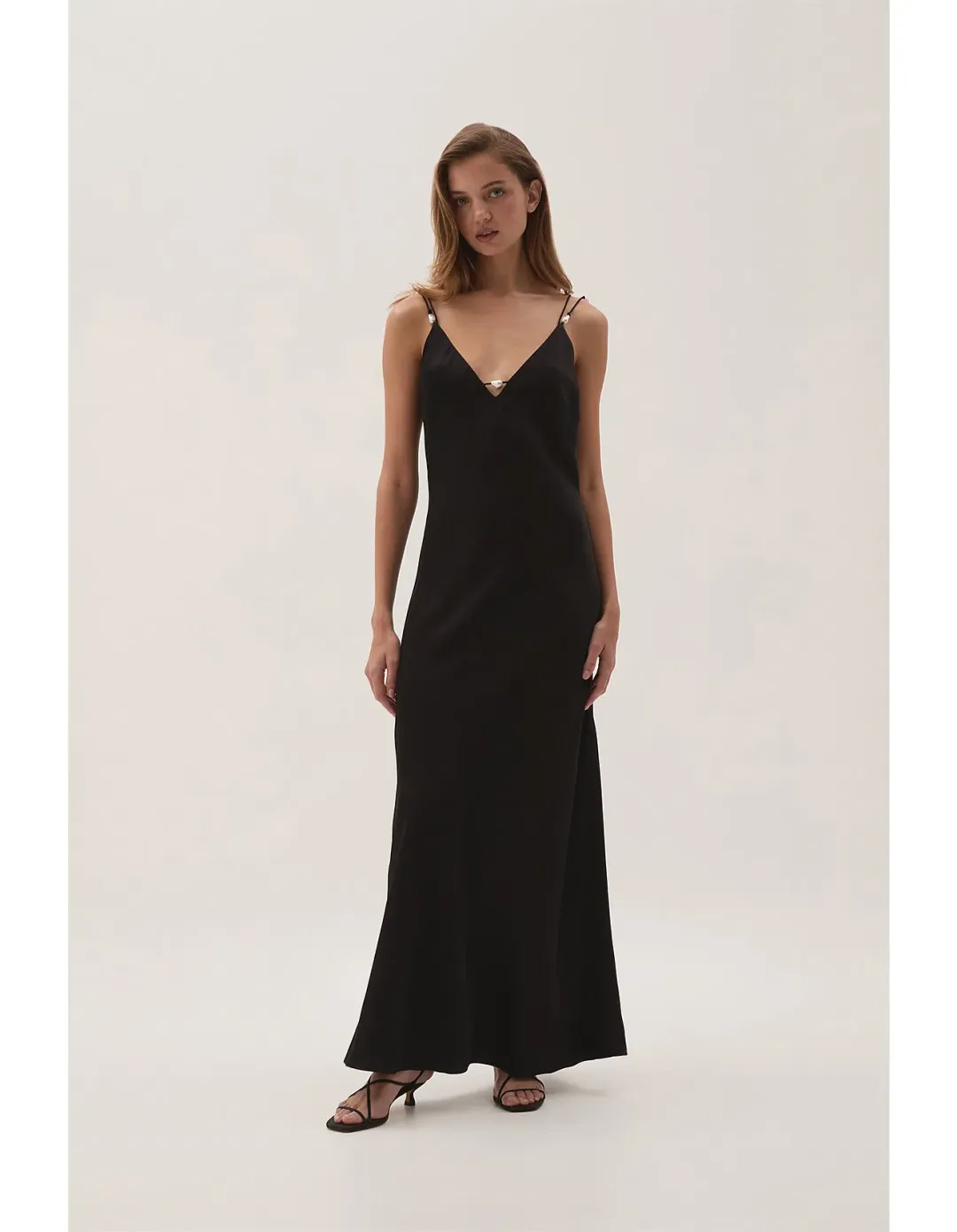 Aje Studio Agate cross back black dress 10 for rent on The Volte - main image