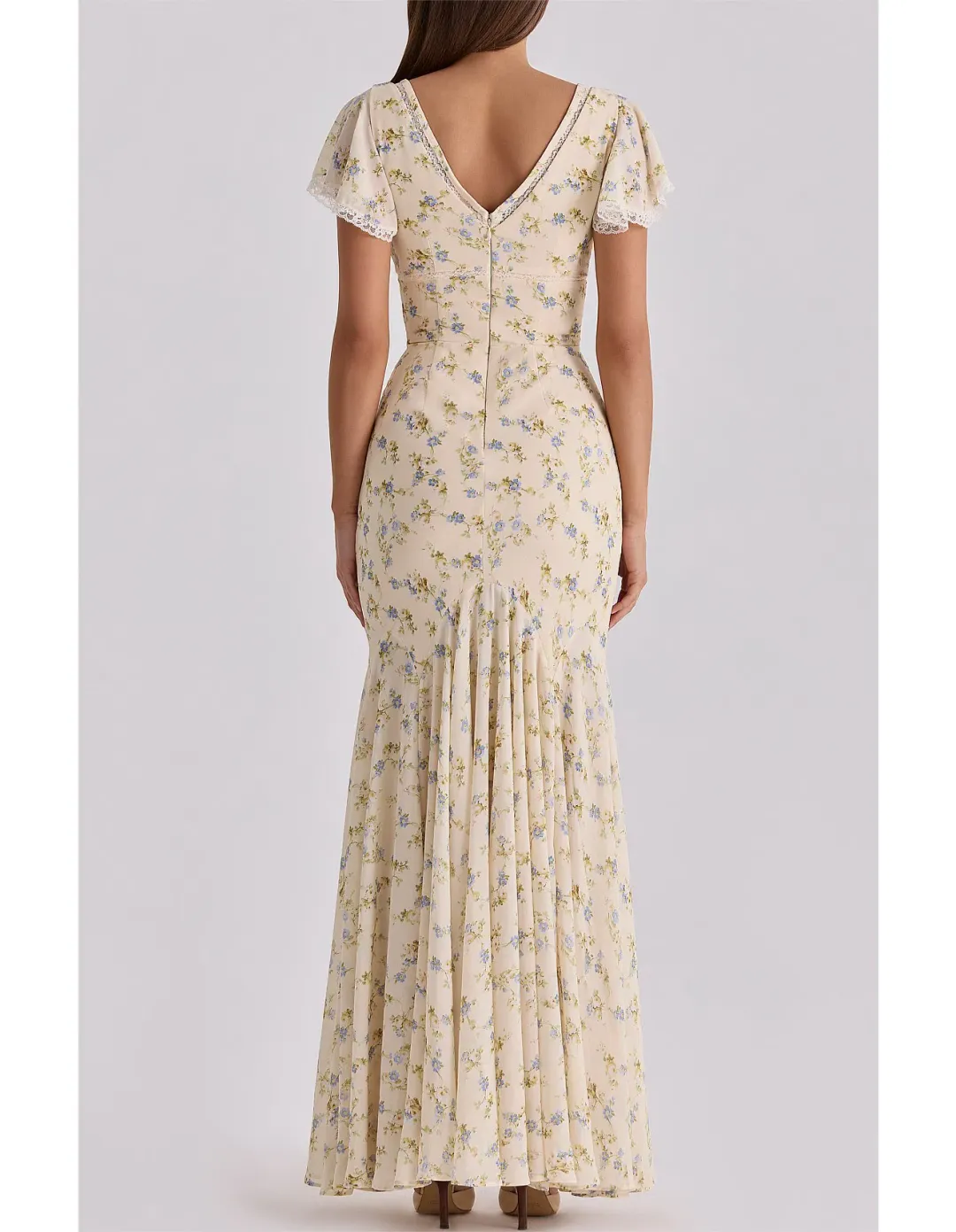 House of CB Amina Georgette Maxi Tea Dress Size 6 - 8  for rent on The Volte - main image
