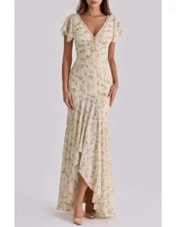 House of CB Amina Georgette Maxi Tea Dress Size 6 - 8  for rent on The Volte - image 1