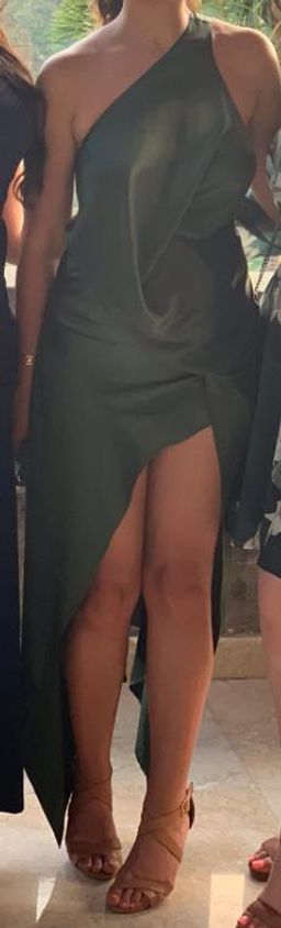 One fell swoop philly dress in silk jungle green/size 6 for rent on The Volte - image 3