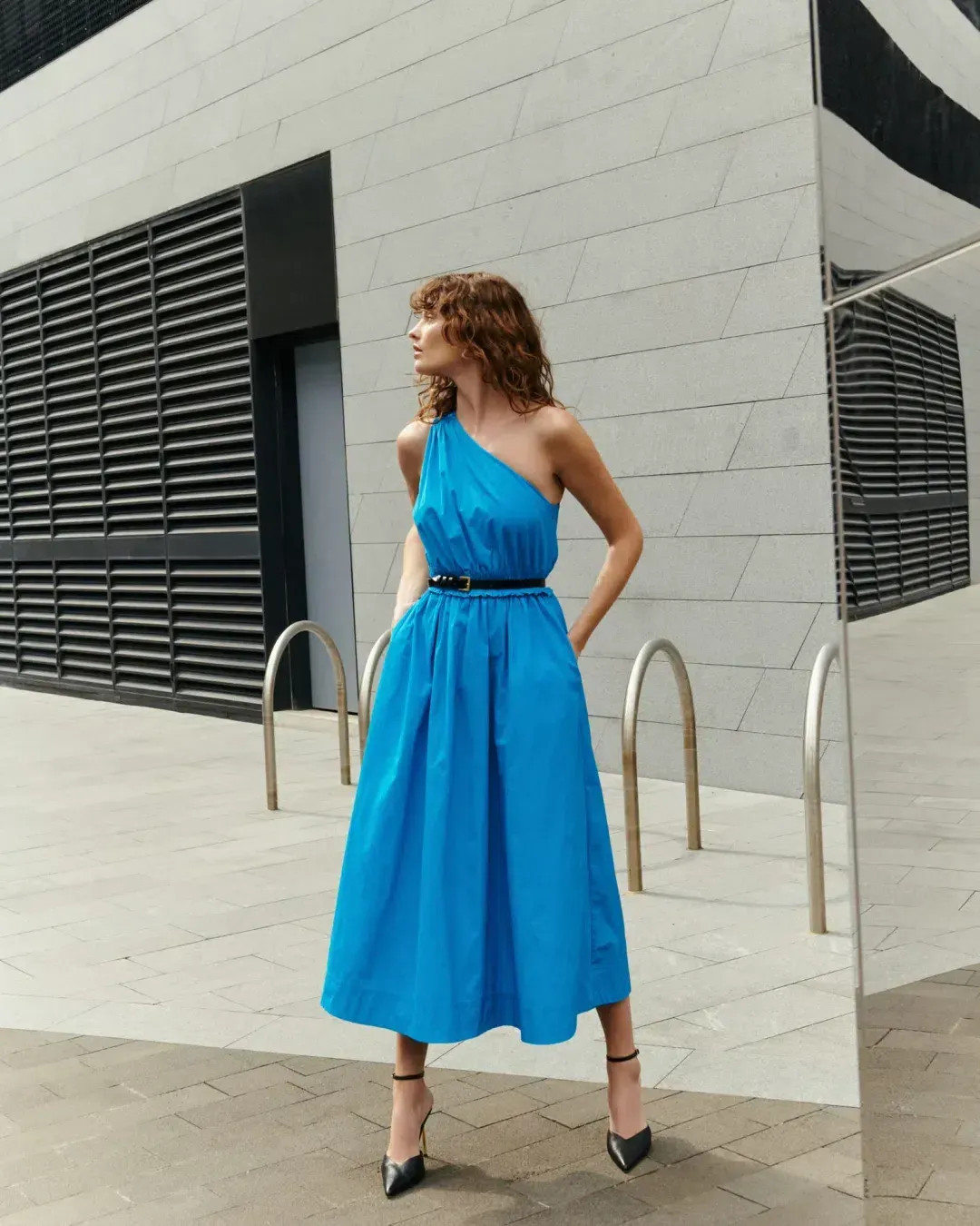 Cue 10 asymmetric dress blue  for rent on The Volte - main image