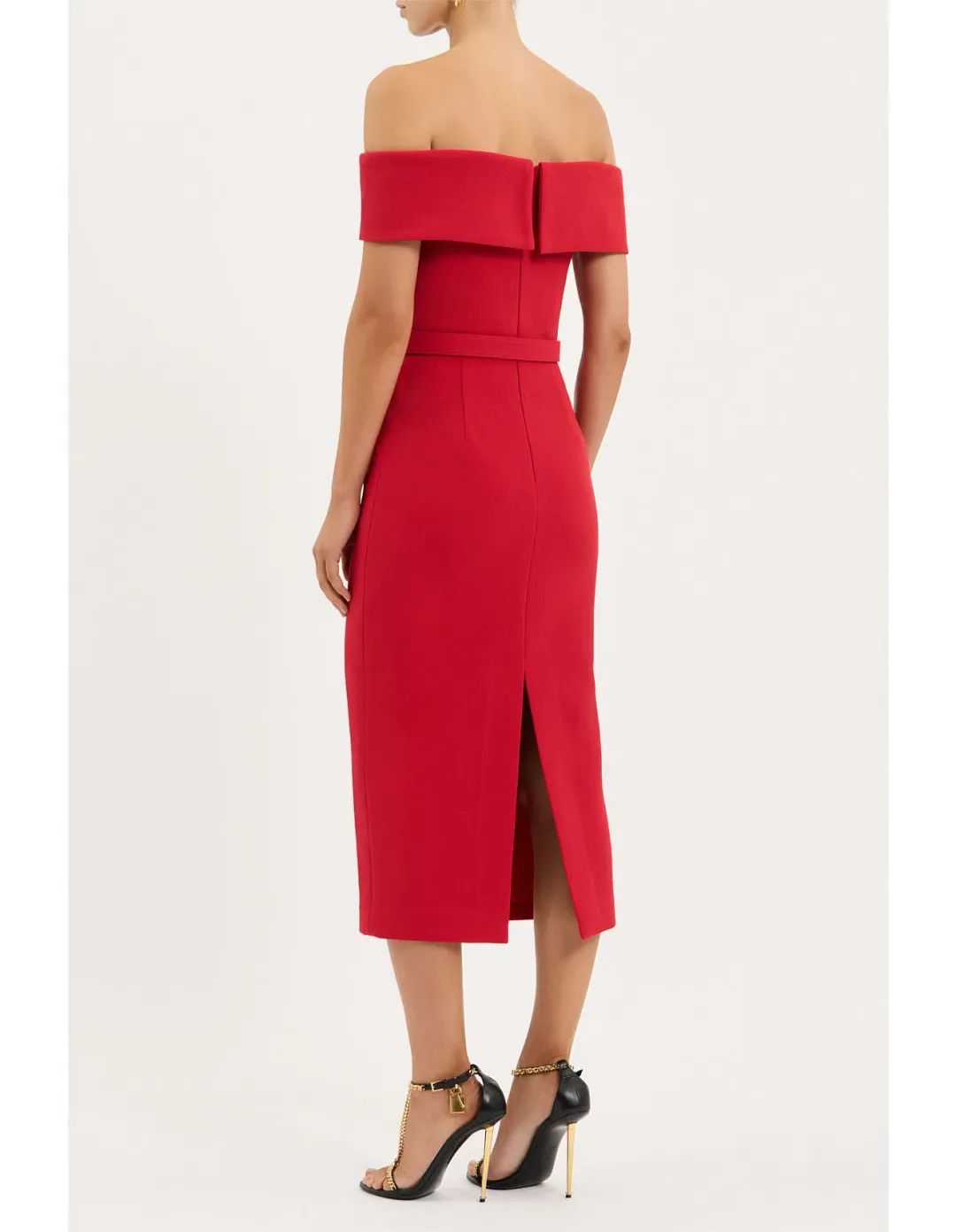Rebecca Vallance Precious Midi Dress; red; size 10 for rent on The Volte - main image