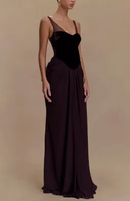 Roxanne Velvet Corset Maxi Dress for rent on The Volte - image 3