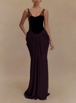 Roxanne Velvet Corset Maxi Dress for rent on The Volte - image 1