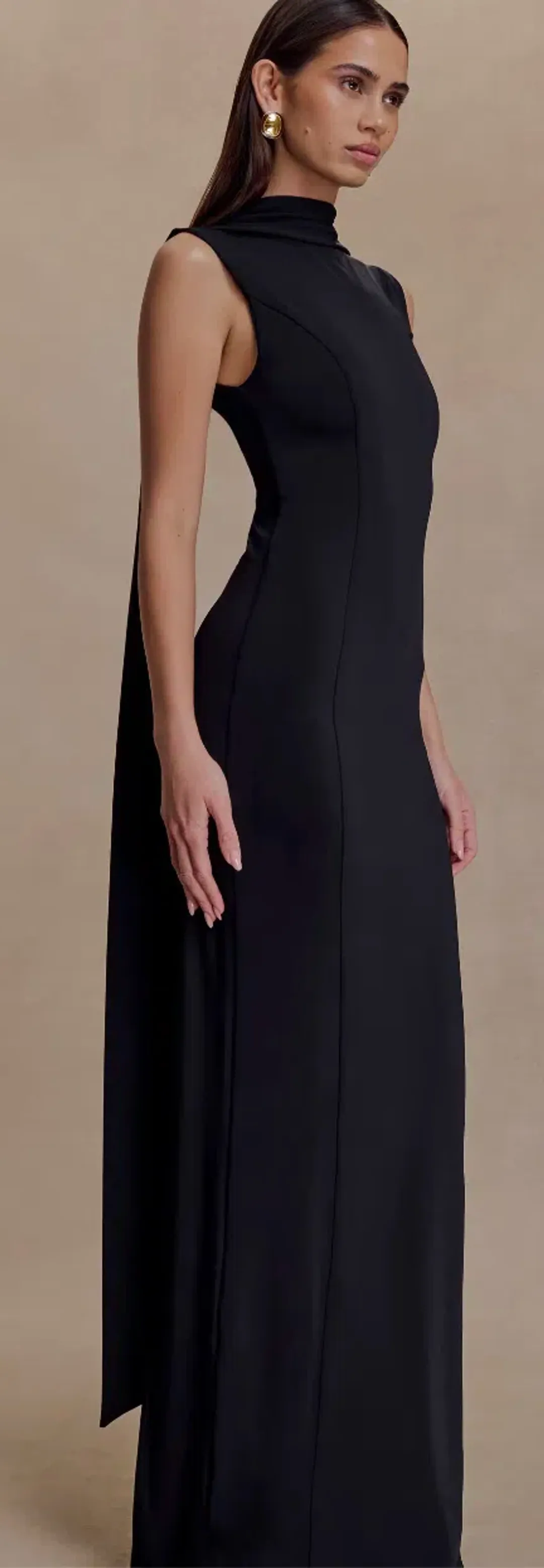 Wisteria Slinky Maxi Dress With Scarf for rent on The Volte - main image