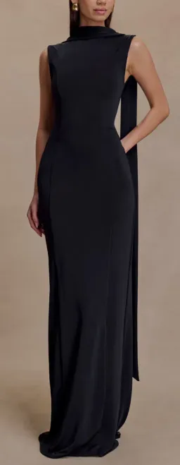 Wisteria Slinky Maxi Dress With Scarf for rent on The Volte - image 4