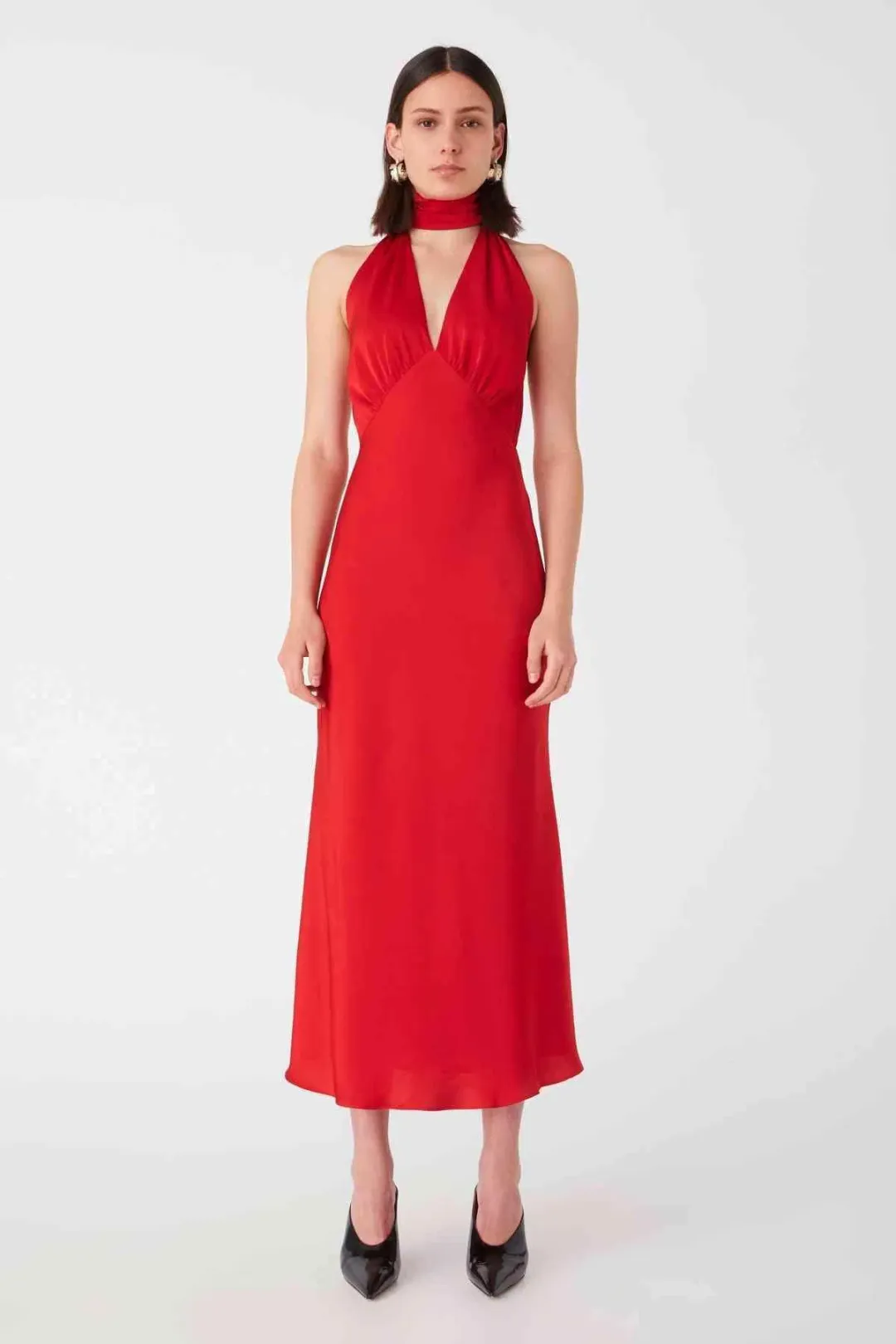 Federica Satin Midi Dress for rent on The Volte - main image