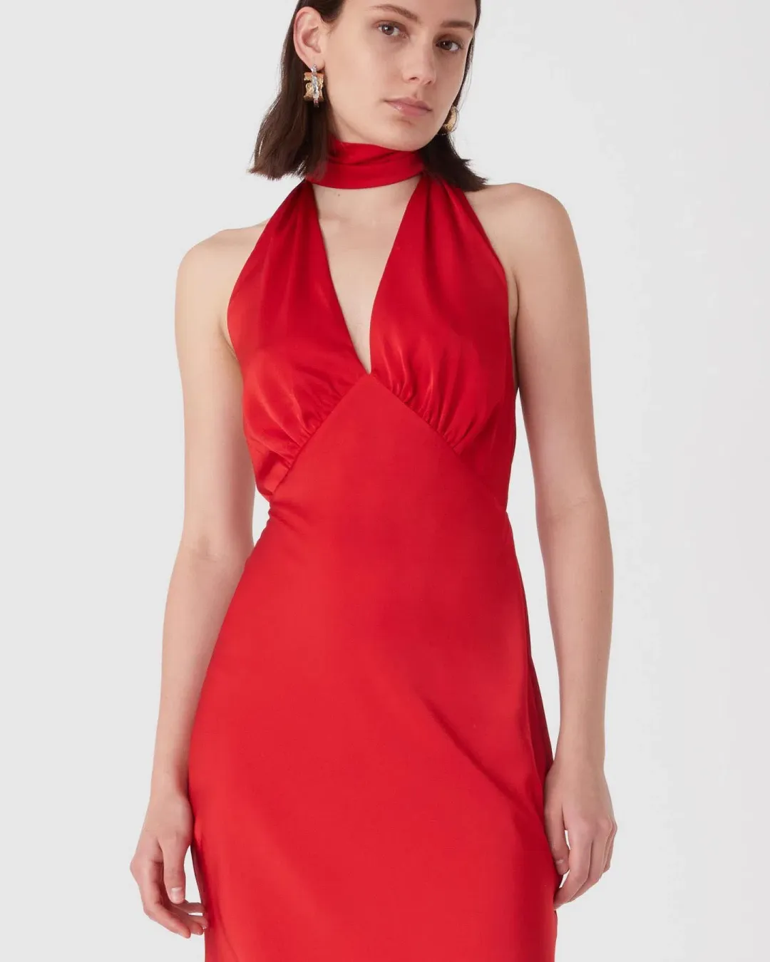 Federica Satin Midi Dress for rent on The Volte - main image