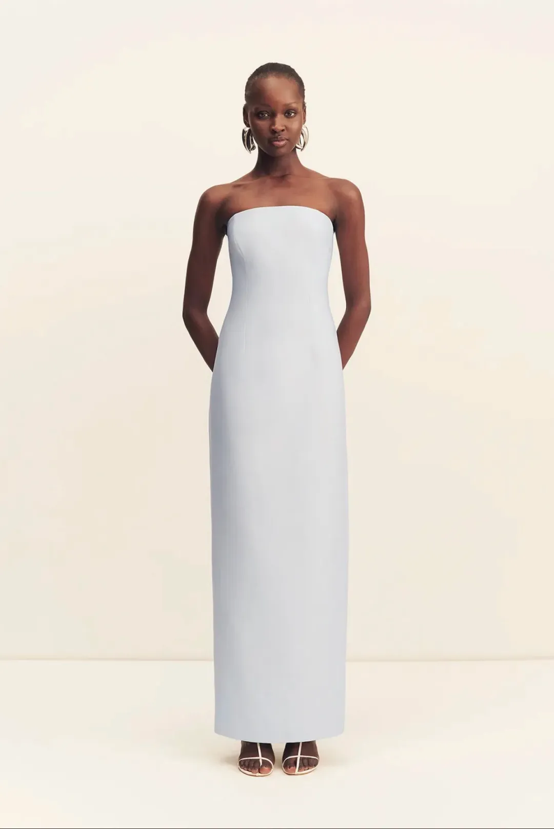 Shona Joy Otis Strapless Panneled Maxi Dress Sky Size 10 for rent on The Volte - main image