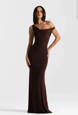 Natalie Rolt Bettina Gown size 12 Espresso  for rent on The Volte - image 1