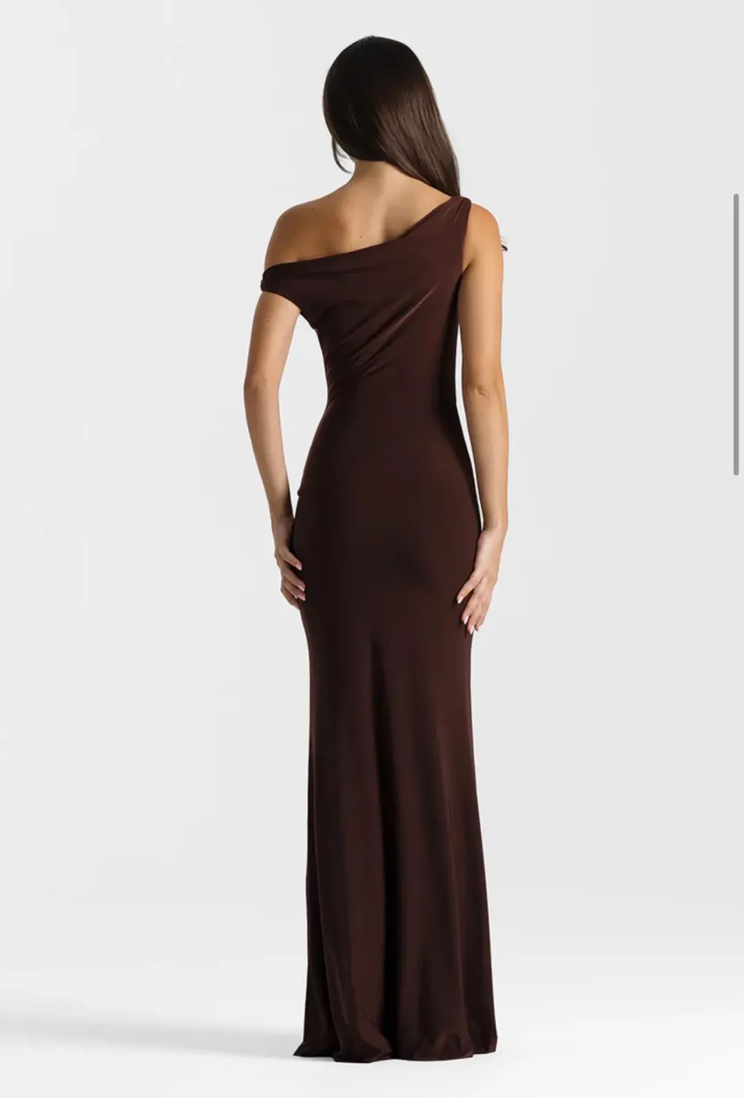 Natalie Rolt Bettina Gown size 12 Espresso  for rent on The Volte - main image