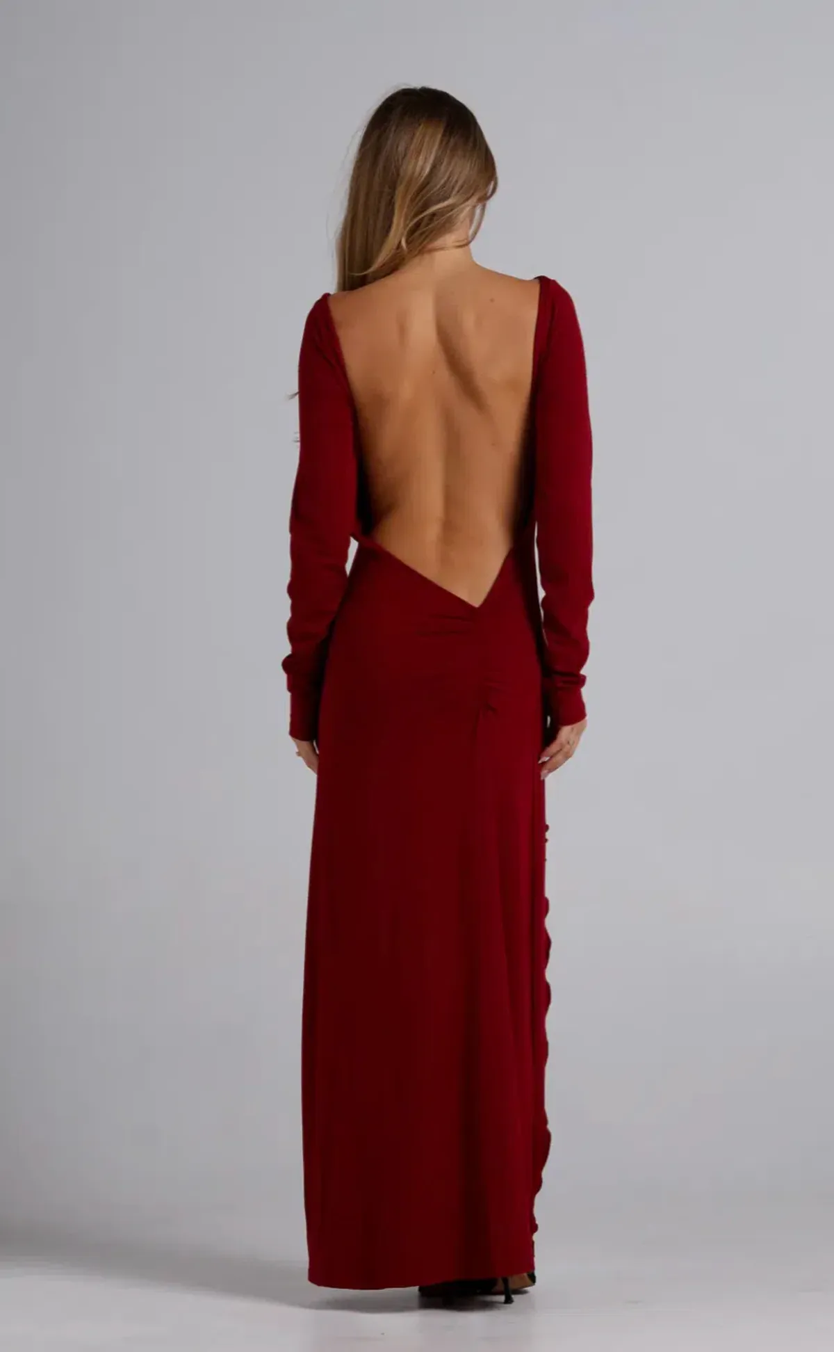 Amelie Teje Prima Maxi dress in Deep Red for rent on The Volte - main image