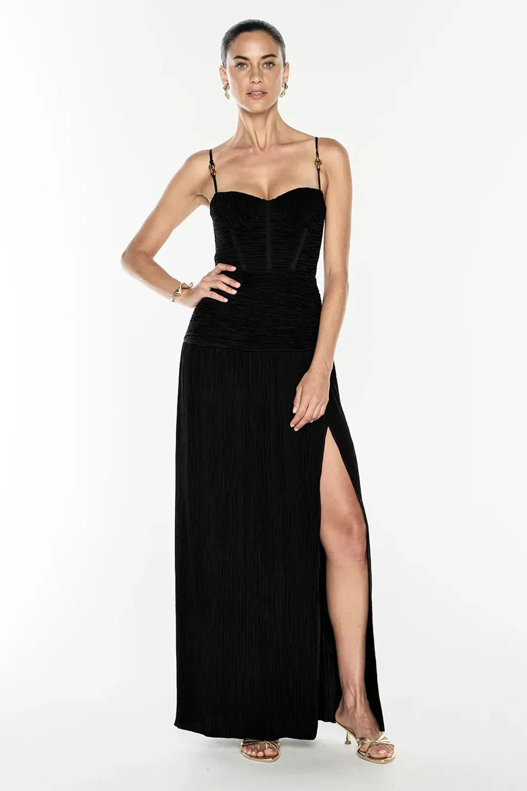 Manning Cartell Double Time Pleat Dress Black size 8 for rent on The Volte - main image