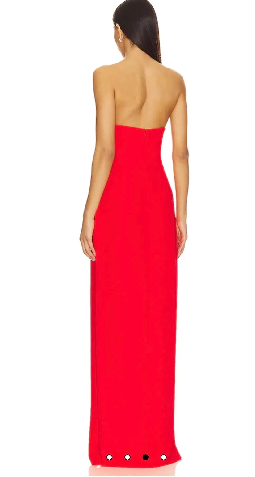 Amanda Uprichard full length puzzle gown in size 8, in crimson with leg slit for rent on The Volte - main image