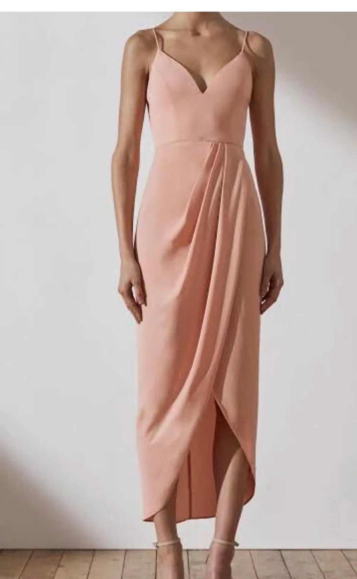 Shona Joy wrap dress size 6 in dusty pink  for rent on The Volte - main image