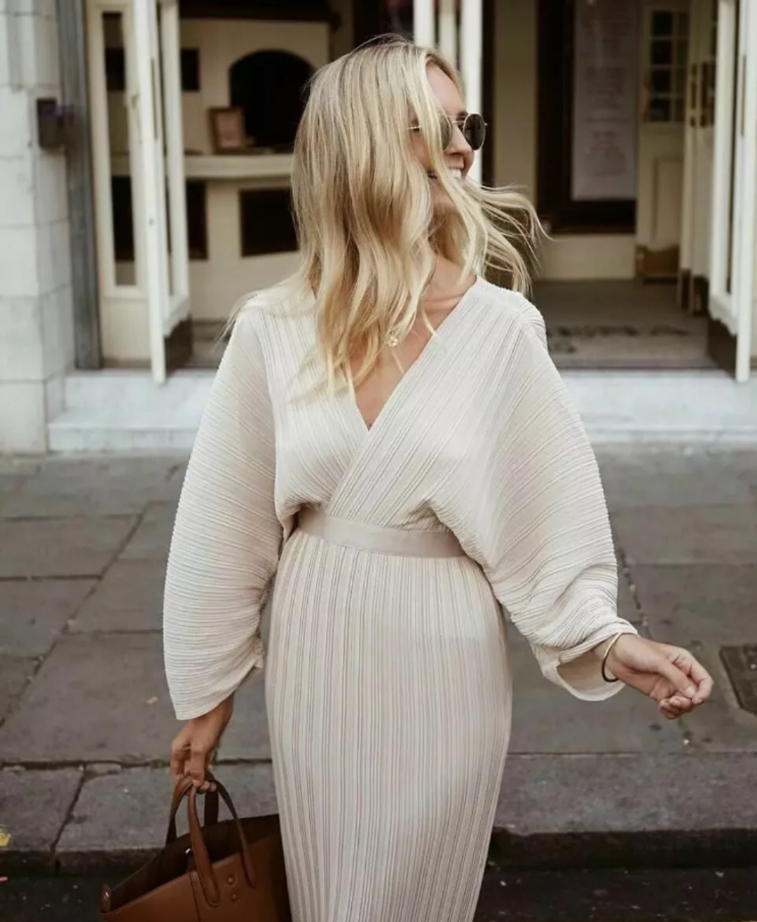 Country Road (Belted) Pleat Dress - Kimono Style for rent on The Volte - main image