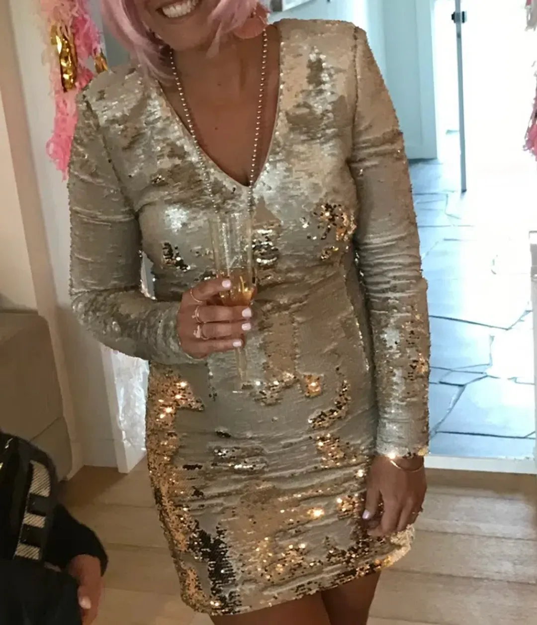 MISHA Kimberlia Dress Gold Size 12 for rent on The Volte - main image