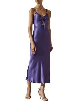 Shona Joy Jefferson Ruched Bias Midi Dress Purple Size 12 for rent on The Volte - image 2