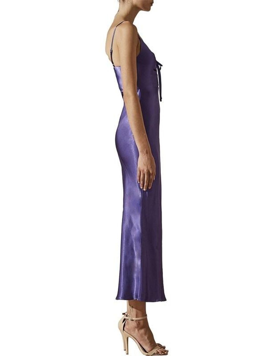 Shona Joy Jefferson Ruched Bias Midi Dress Purple Size 12 for rent on The Volte - main image