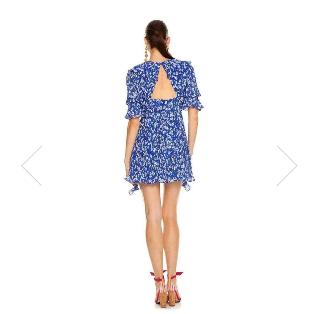 Talulah Mediterranean minx mini dress blue size 8 for rent on The Volte - main image