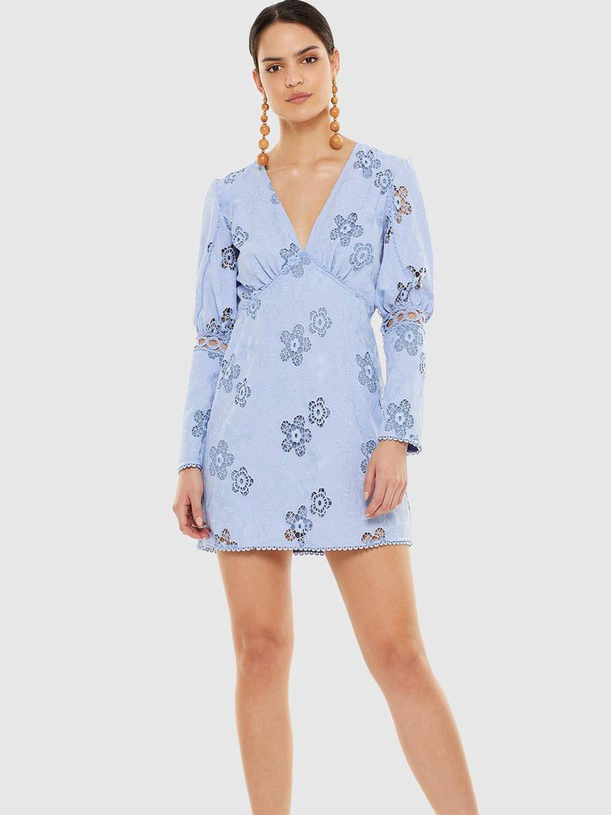 Talulah Hue Long Sleeve Mini Dress blue size 8 for rent on The Volte - main image