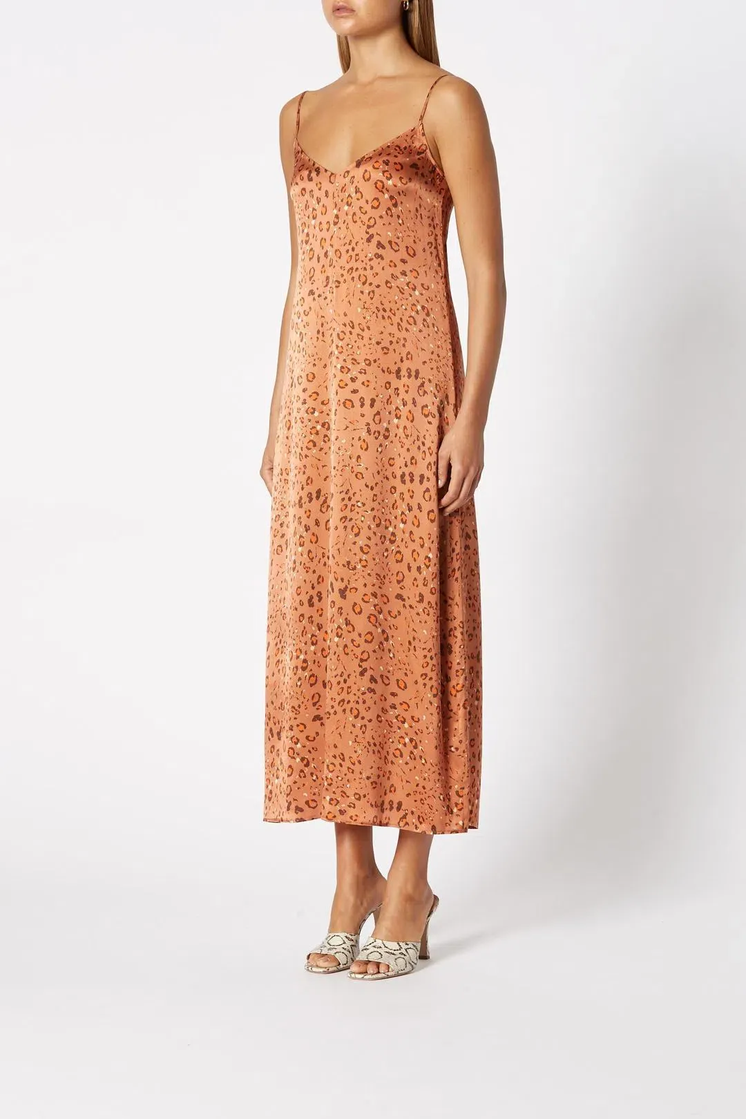 Scanlan Theodore Silk Leopard Slip Dress & Scarf Print Size 10 for rent on The Volte - main image