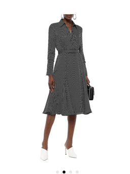 Equipment - Bancort belted black checked crepe de chine shirt dress size 8 for rent on The Volte - image 2