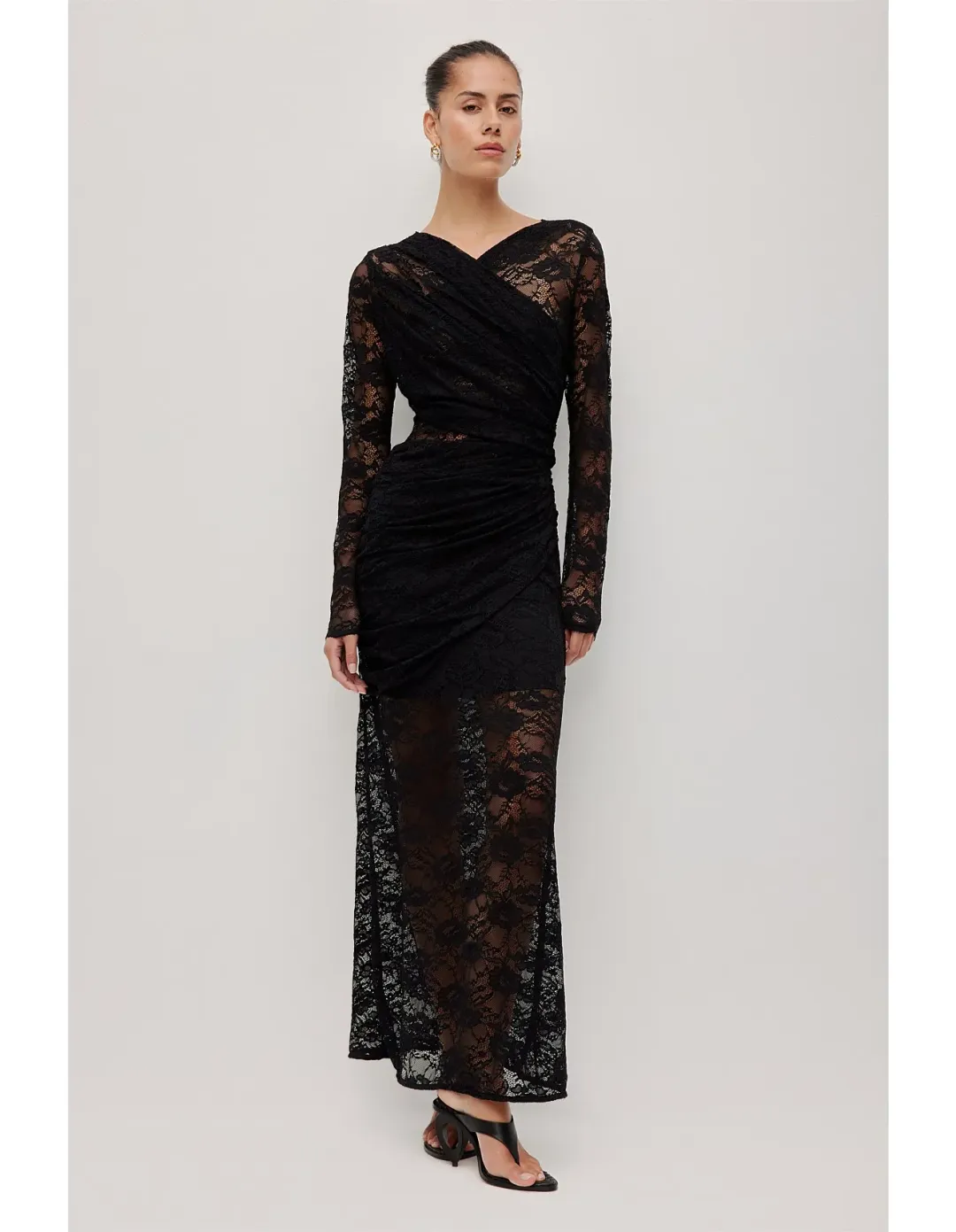 AJE STUDIO Nerida Lace Maxi Dress Black Size M for rent on The Volte - main image