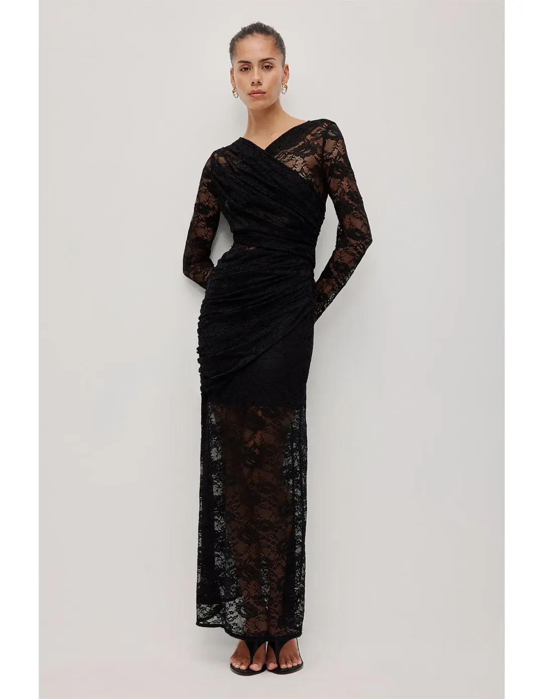 AJE STUDIO Nerida Lace Maxi Dress Black Size M for rent on The Volte - main image