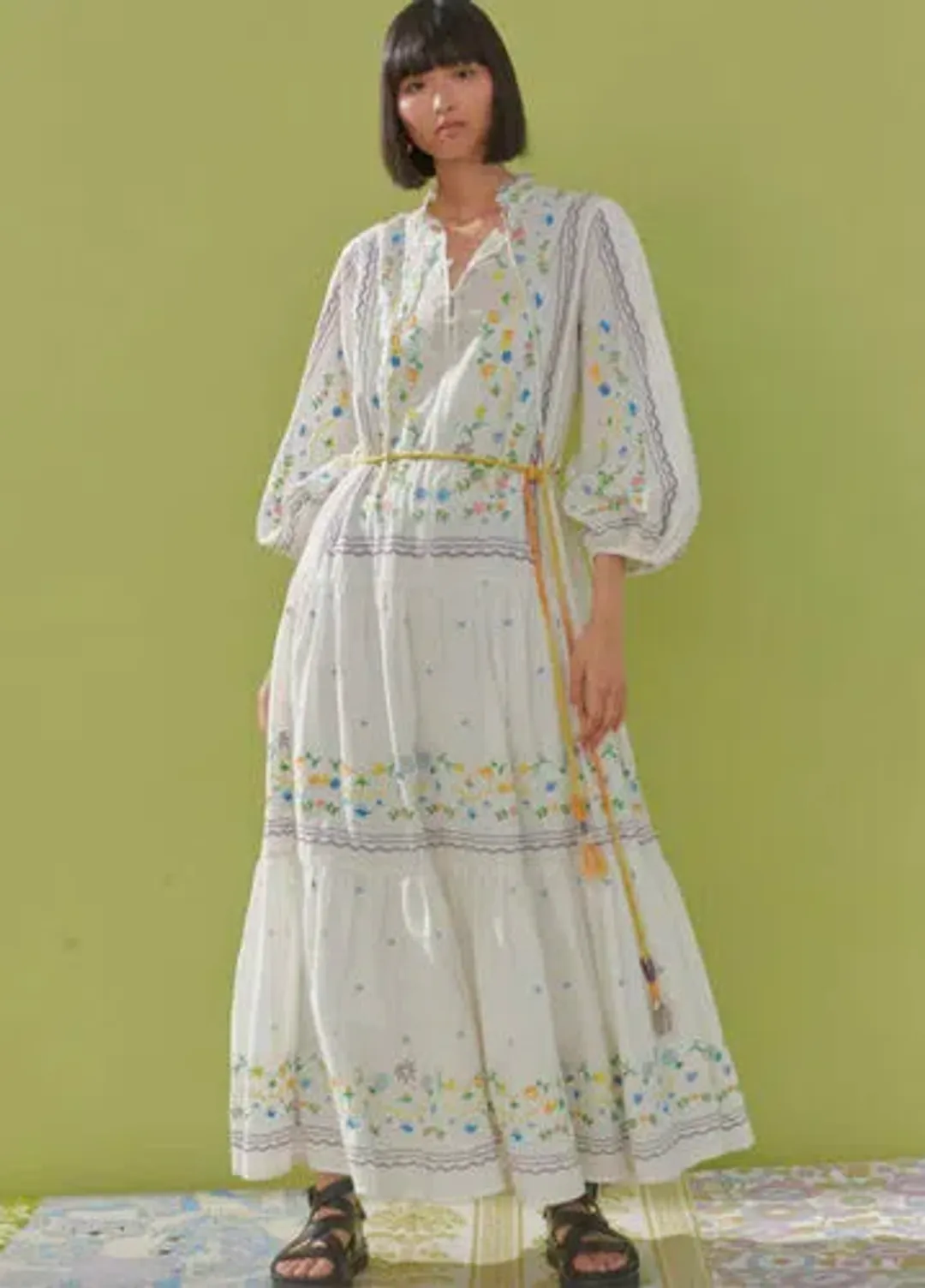 Alémais Juniper Embroidered Midi Size 14 for rent on The Volte - main image