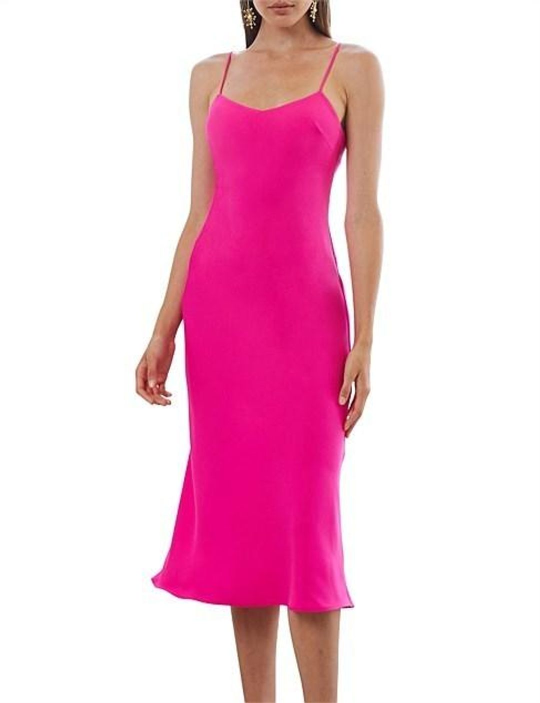 BY Johnny PINK NEON BIAS SLIP MIDI DRESS size 10 for rent on The Volte - main image