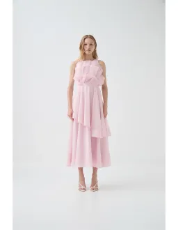 Aje Selestia Midi Dress Ash Pink Size 6 for rent on The Volte - image 1
