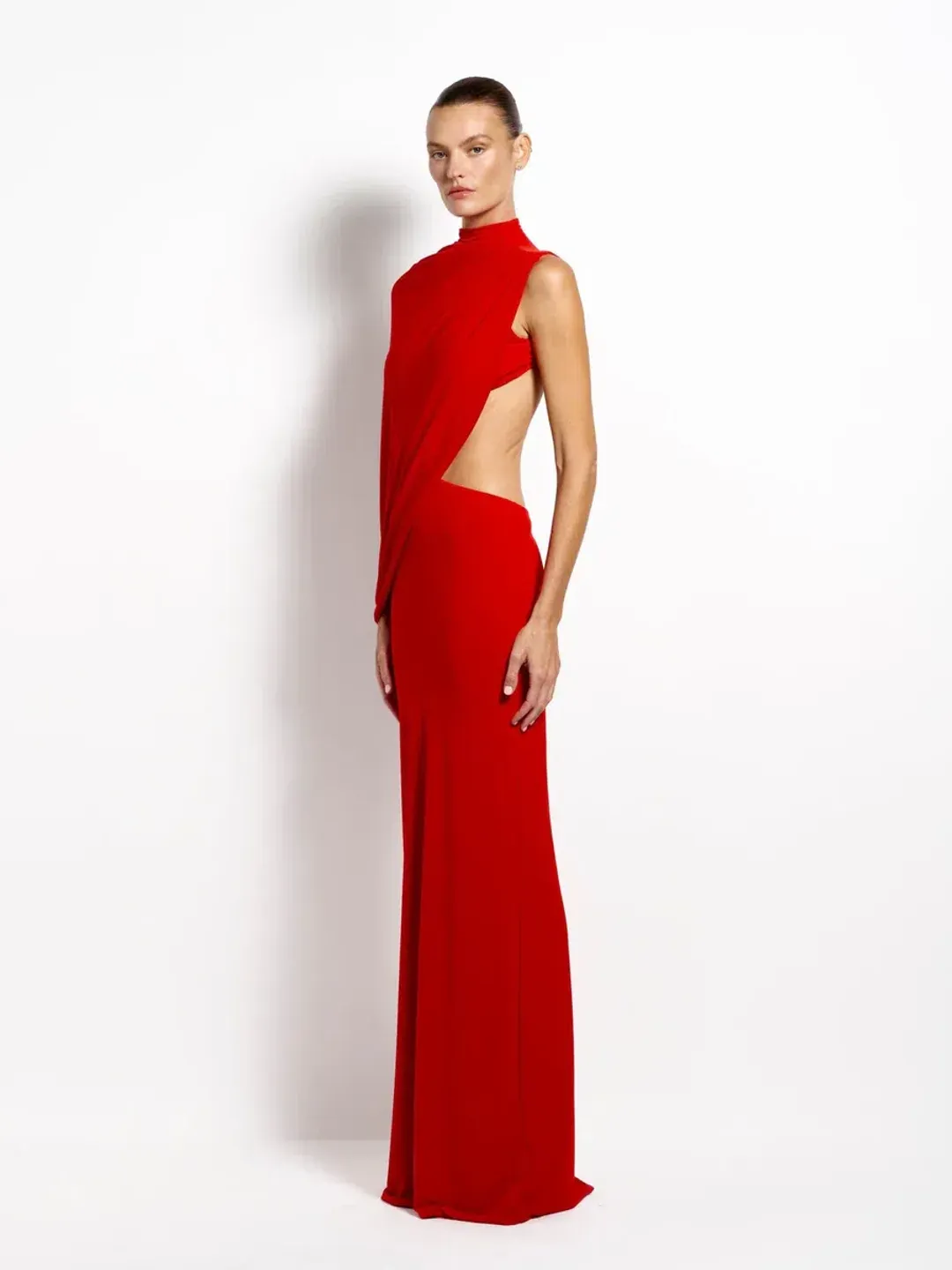 Effie Kats Aleksi Maxi Gown Rio Red Size 10 for rent on The Volte - main image