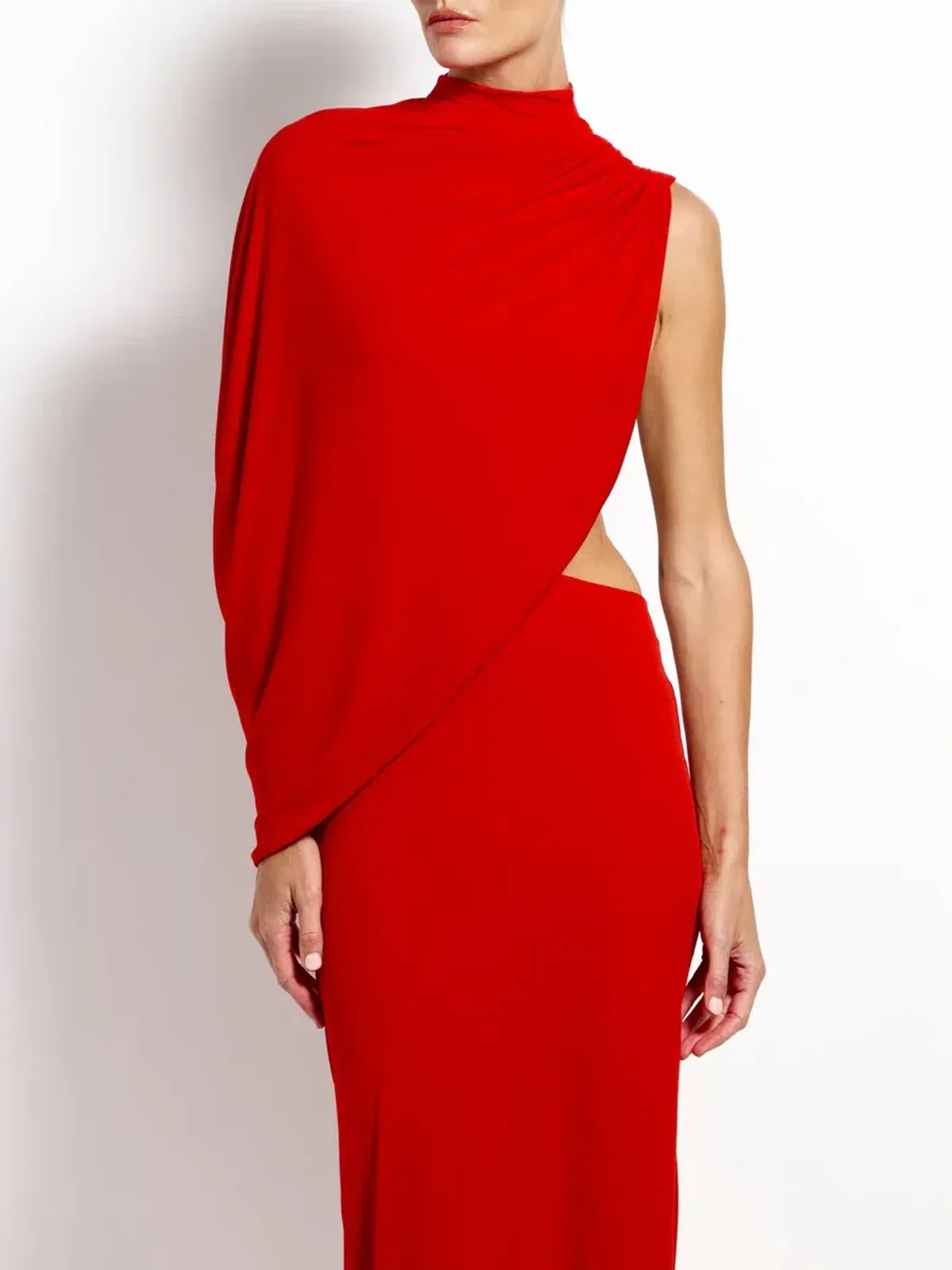 Effie Kats Aleksi Maxi Gown Rio Red Size 10 for rent on The Volte - main image