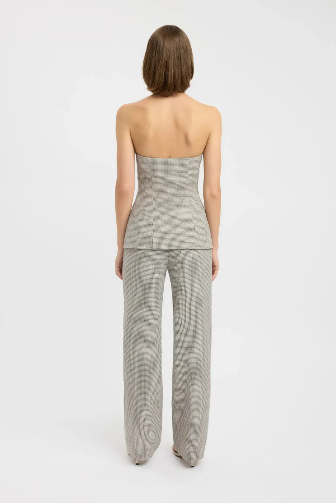 Kookai Denver Strapless Button Top Houndstooth Check Size 10 / M for rent on The Volte - main image