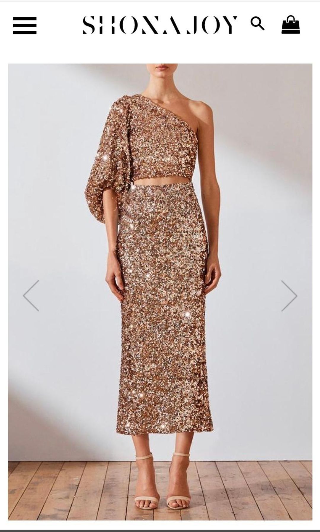Shona Joy Faye shoulder top and matching skirt  for rent on The Volte - main image