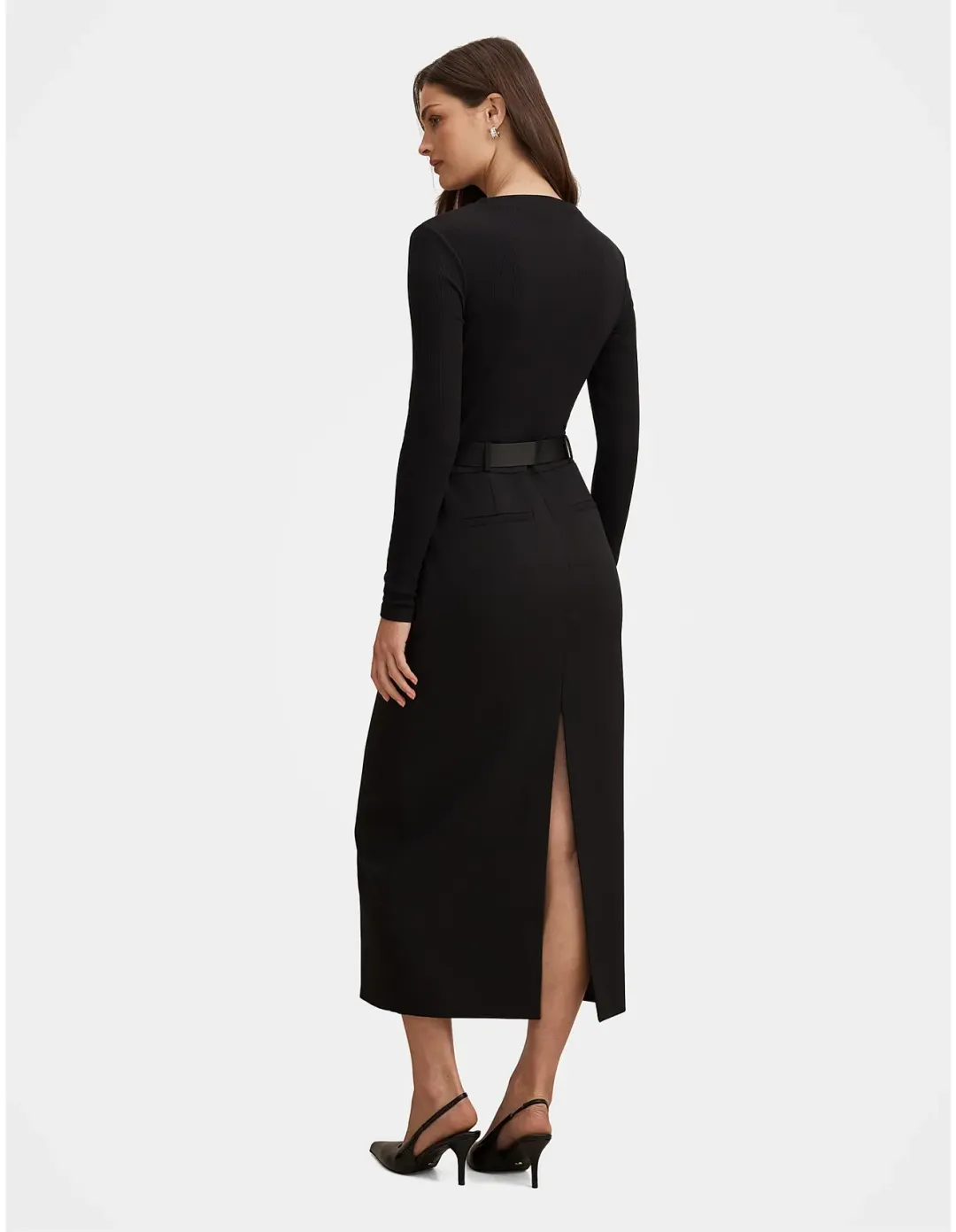 Forever New Edwina 2 In 1 Midi Dress Size 6 Black for rent on The Volte - main image