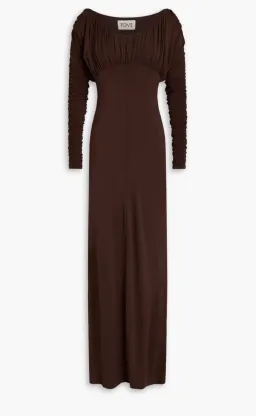 TOVE Gathered jersey maxi dress for rent on The Volte - image 3