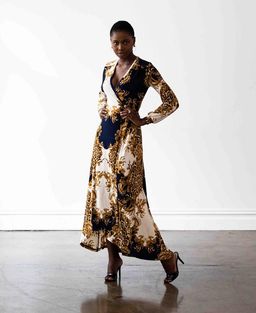 Mónica The Label Baroque Print Wrap Dress Size 12 for rent on The Volte - image 2