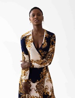 Mónica The Label Baroque Print Wrap Dress Size 12 for rent on The Volte - image 5