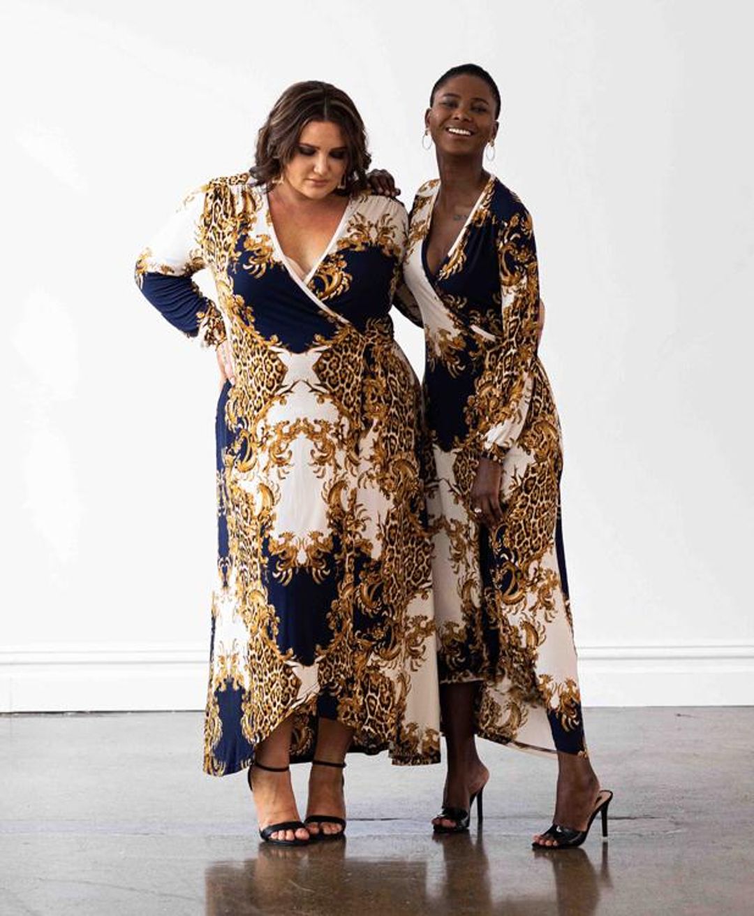 Mónica The Label Baroque Print Wrap Dress Size 12 for rent on The Volte - main image