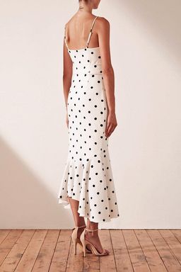 Shona Joy Abigail Trumpet Midi Black & White Polka Dot Size 10 for rent on The Volte - image 5