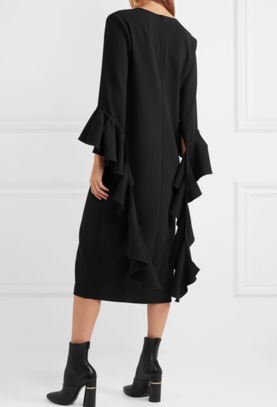 Ellery Reuben Frill Sleeve Dress Black Size 8 for rent on The Volte - main image