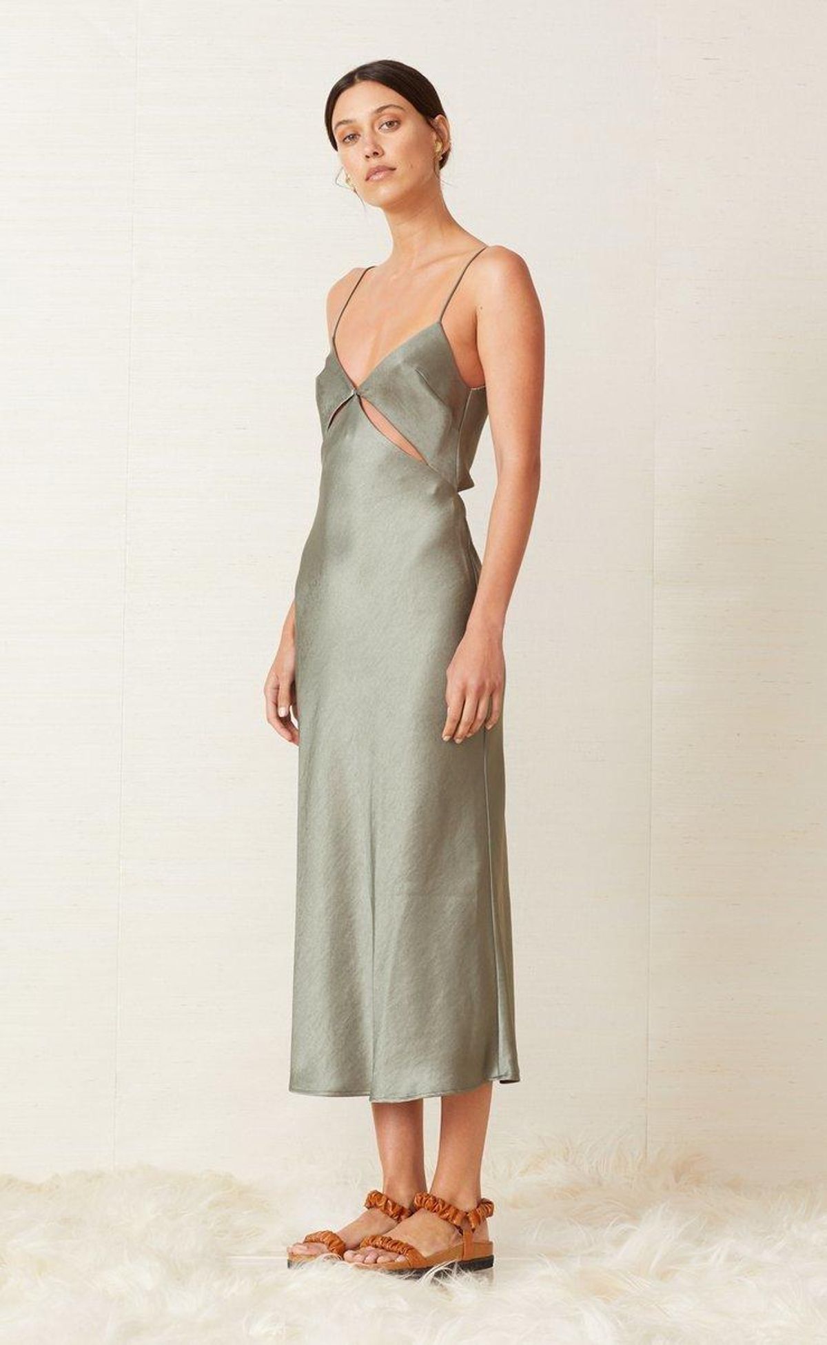 Bec and Bridge Mila Slip Dress green size 8 for rent on The Volte - main image