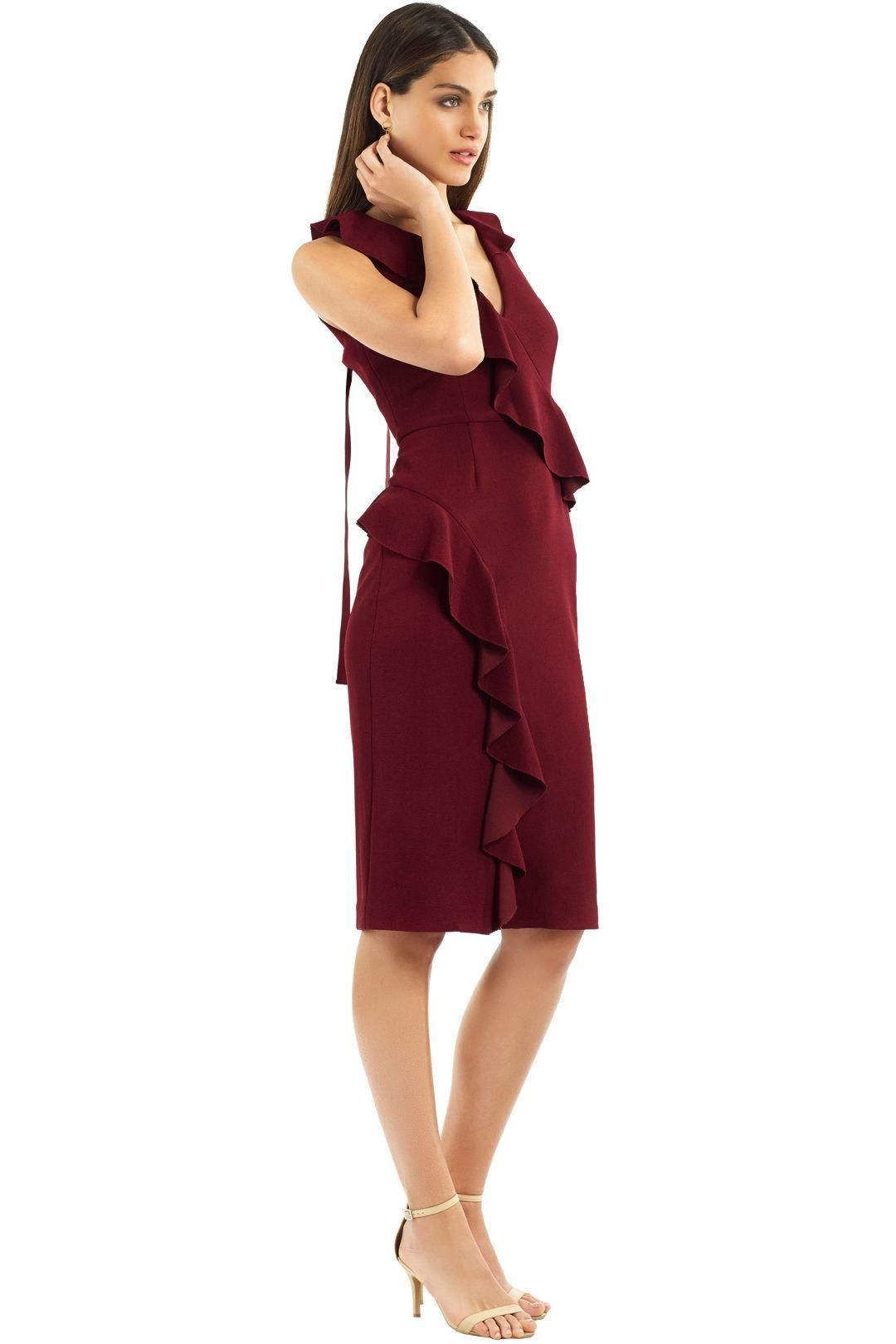 Rebecca Vallance Sylvette Midi Dress Burgundy Size 6 for rent on The Volte - main image