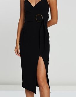 Shona Joy Fitted Cocktail Dress with Belt Black 10 for rent on The Volte - image 6