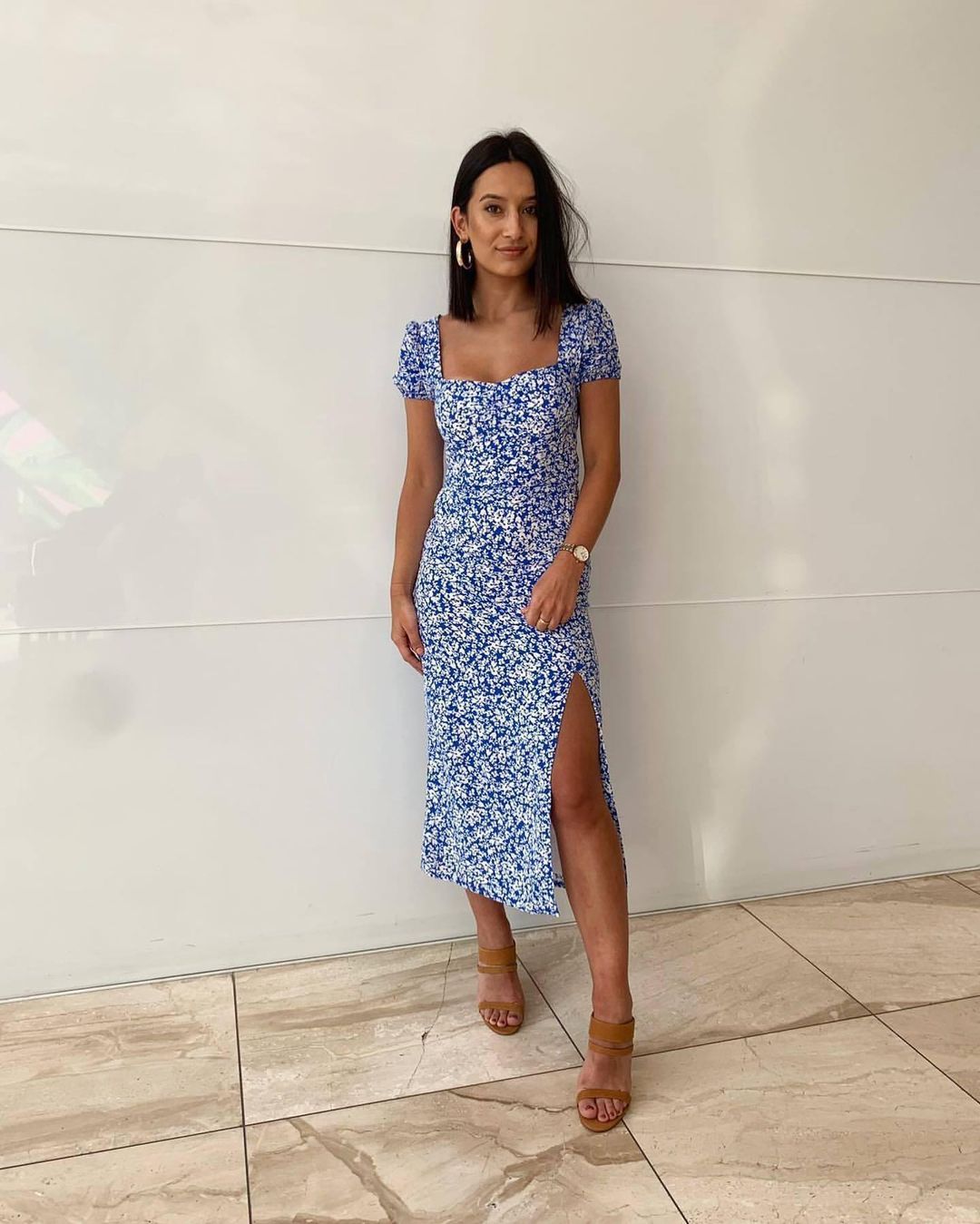 Kookai Iris Midi Dress Print Size 34 for rent on The Volte - main image