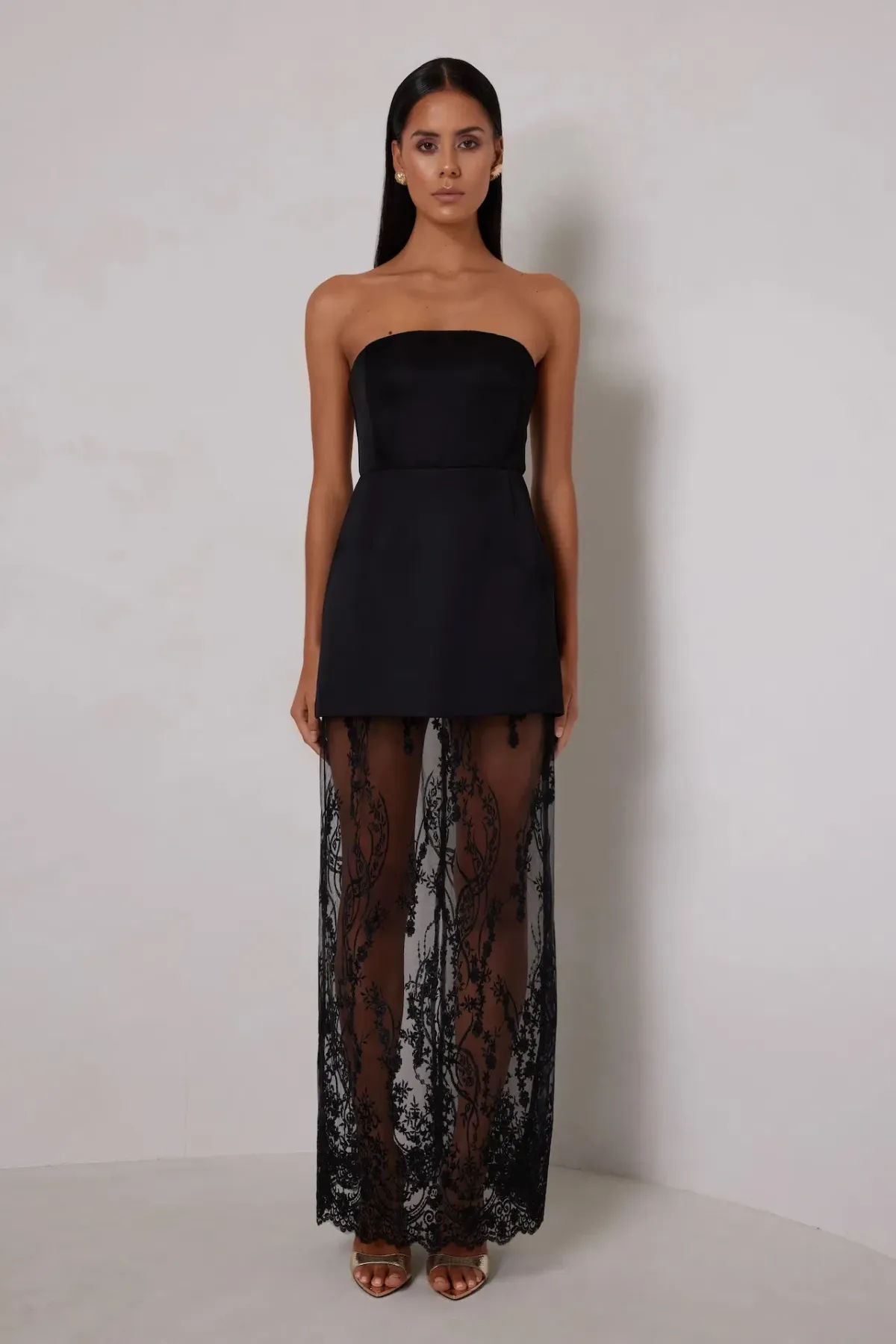 Elle Zeitoune Janice Mini Dress Black Size AU 12 for rent on The Volte - main image