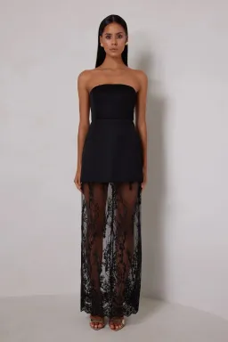 Elle Zeitoune Janice Mini Dress Black Size AU 12 for rent on The Volte - image 1